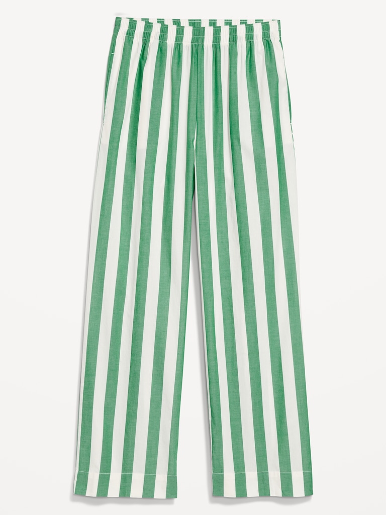High-Waisted Poplin Pajama Pant