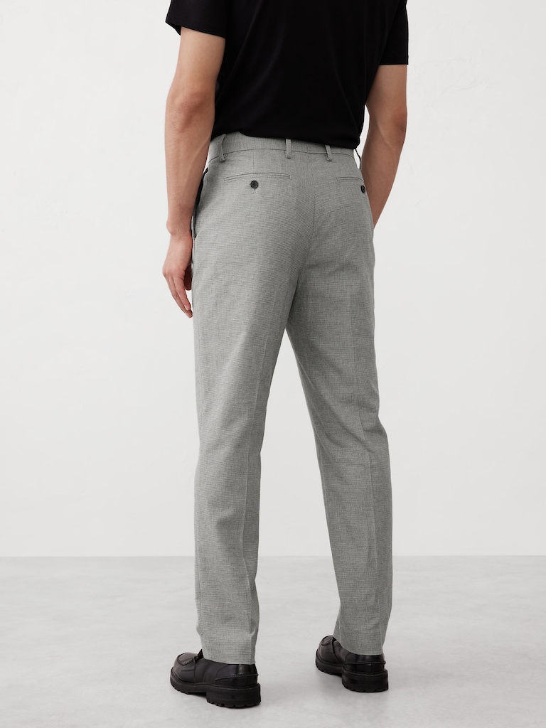 Linen-Blend Mini Houndstooth Suit Trouser