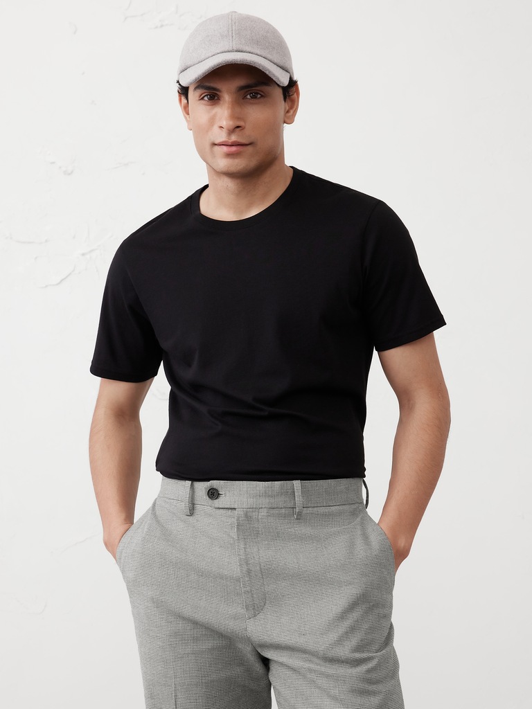Linen-Blend Mini Houndstooth Suit Trouser