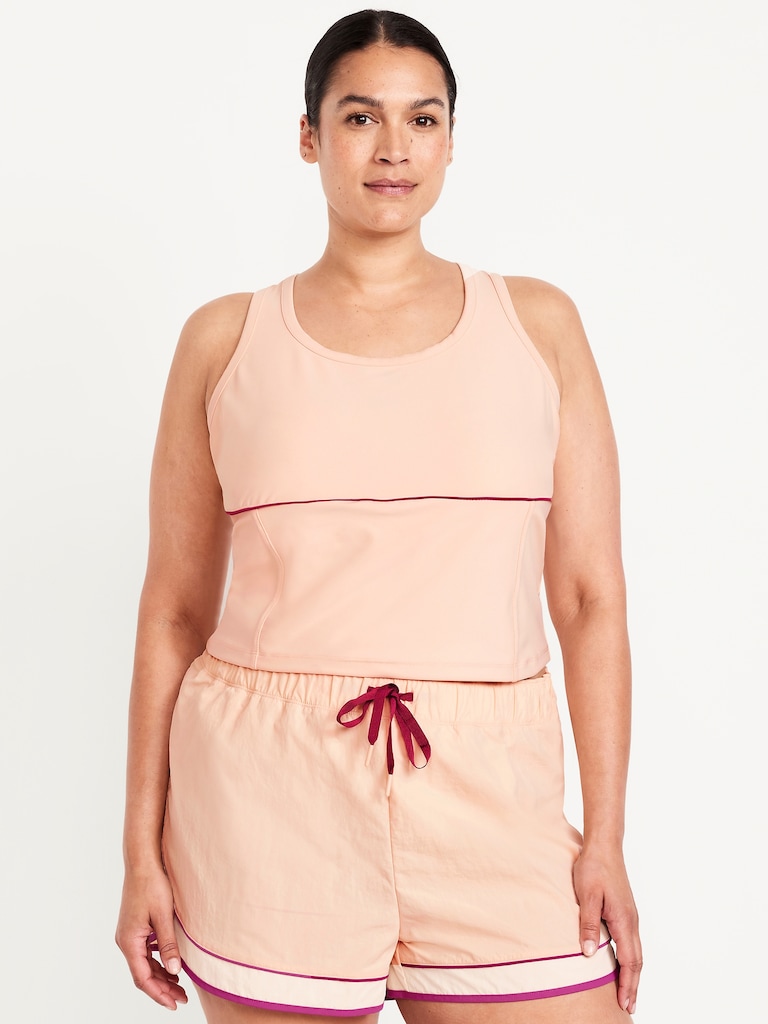 PowerSoft Racerback Cropped Shell Tank