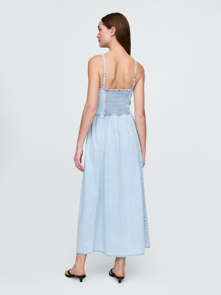 Denim Seamed Maxi Dress