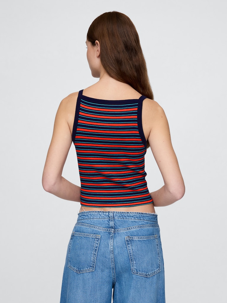 Modern Apron-Neck Crop Tank Top