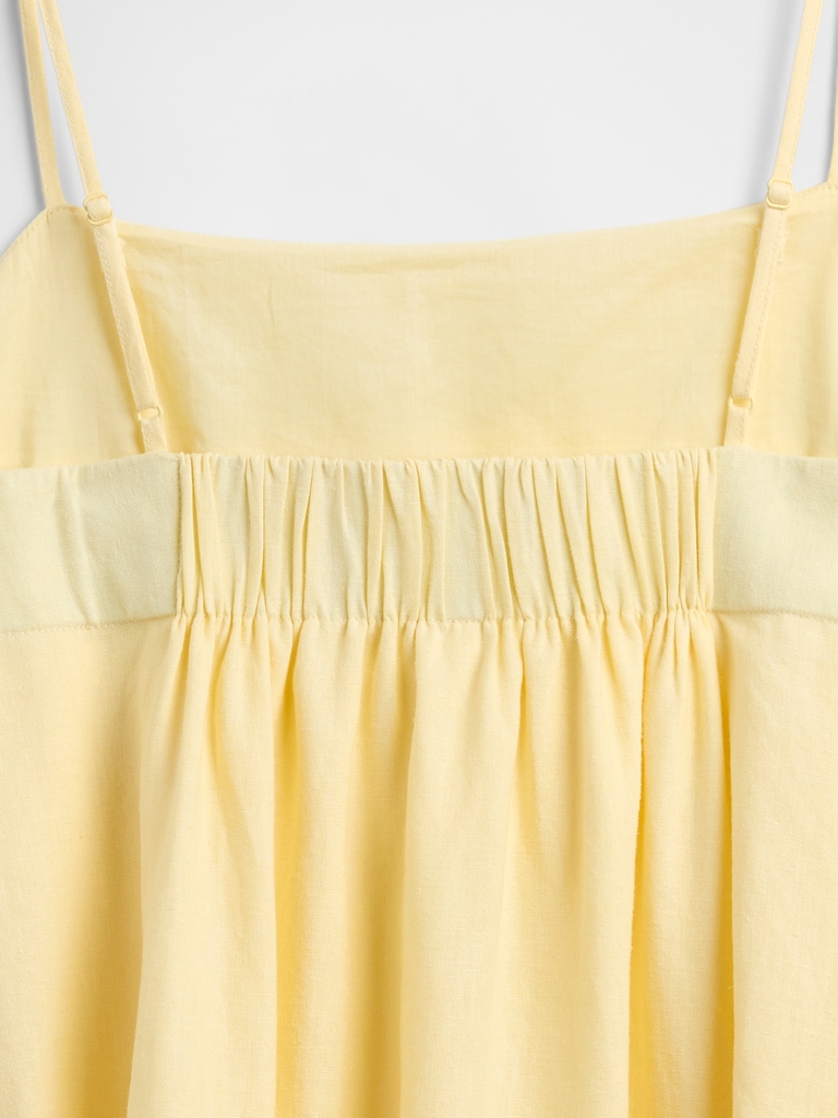Linen-Blend Bubble Mini Dress