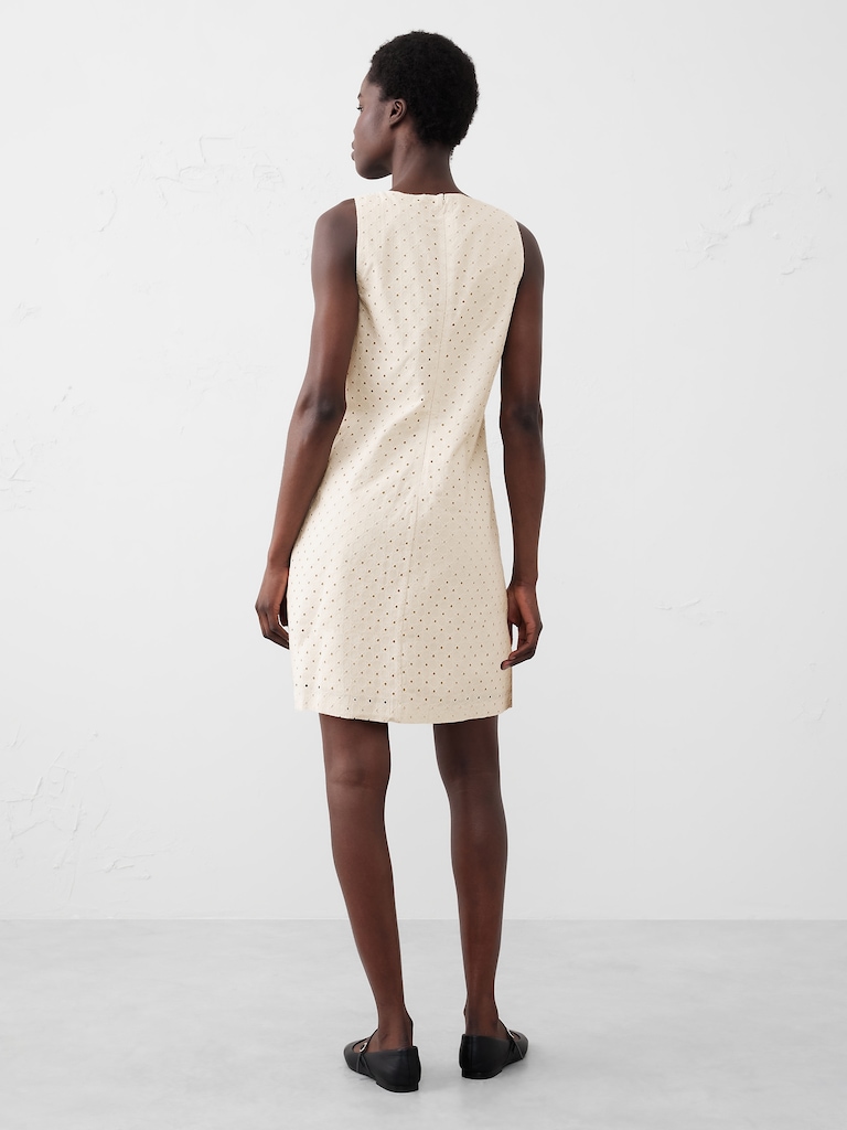 Eyelet Mini Shift Dress