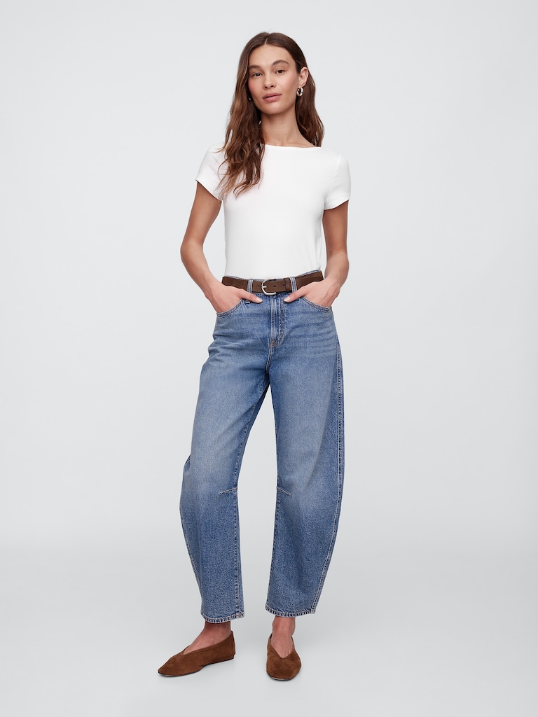 Boatneck Open-Back T-Shirt