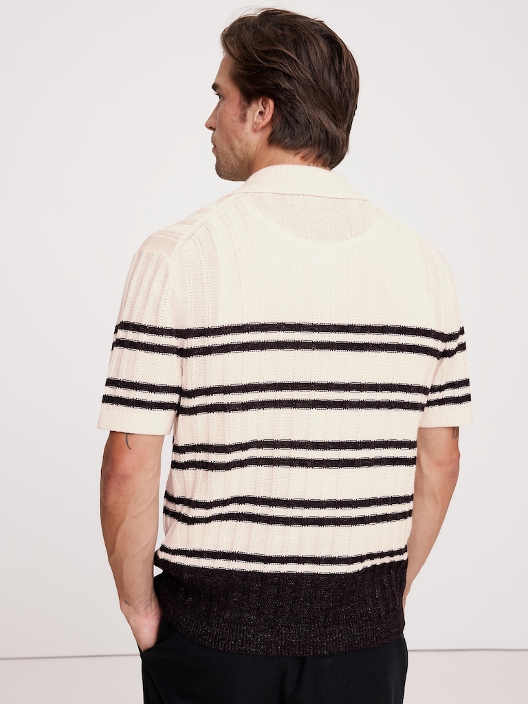 Cotton-Linen Resort Sweater Polo