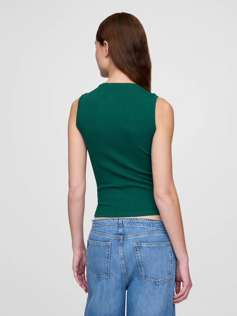 Modern Rib High-Neck Top