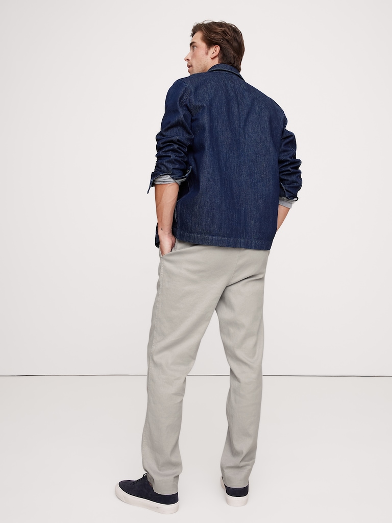 Italian Linen-Cotton Pull-On Pant