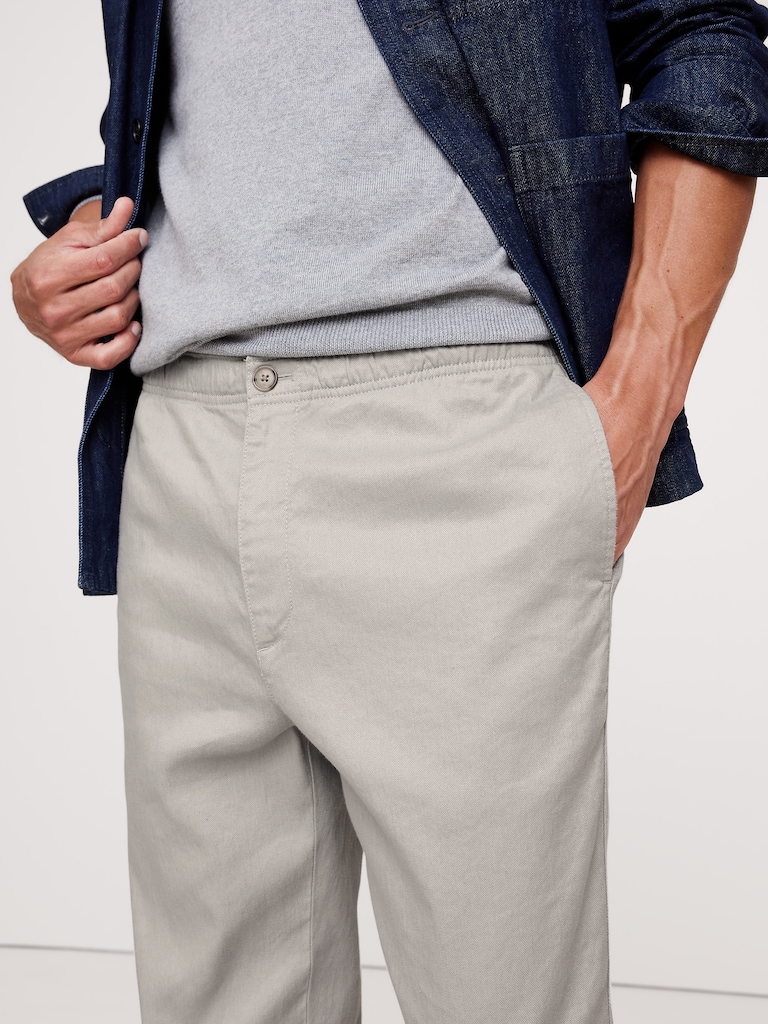 Italian Linen-Cotton Pull-On Pant