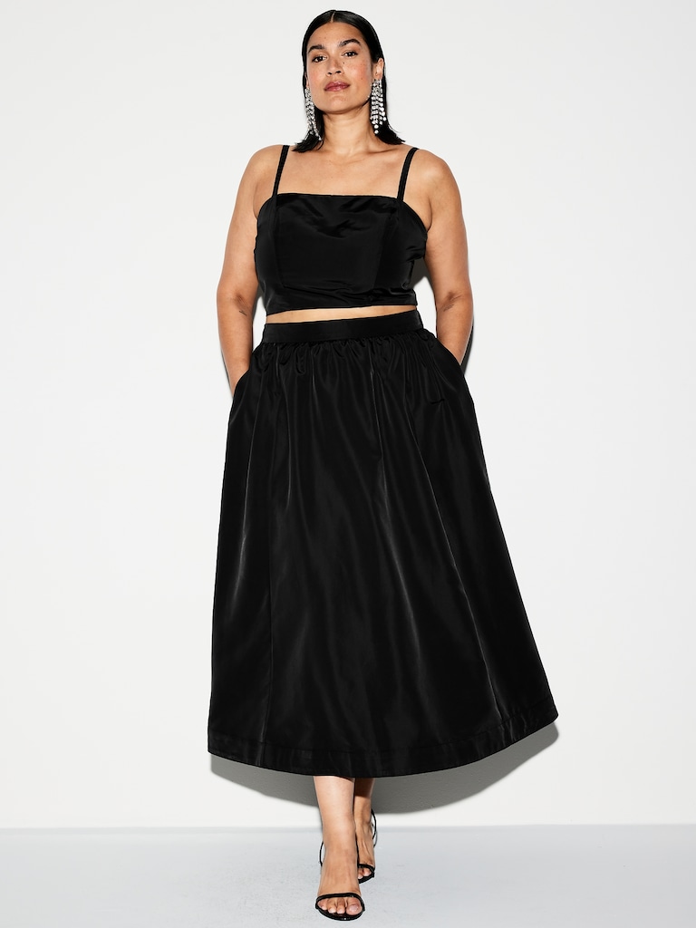 The Occasion by Old Navy High-Waisted Taffeta Midi Skirt