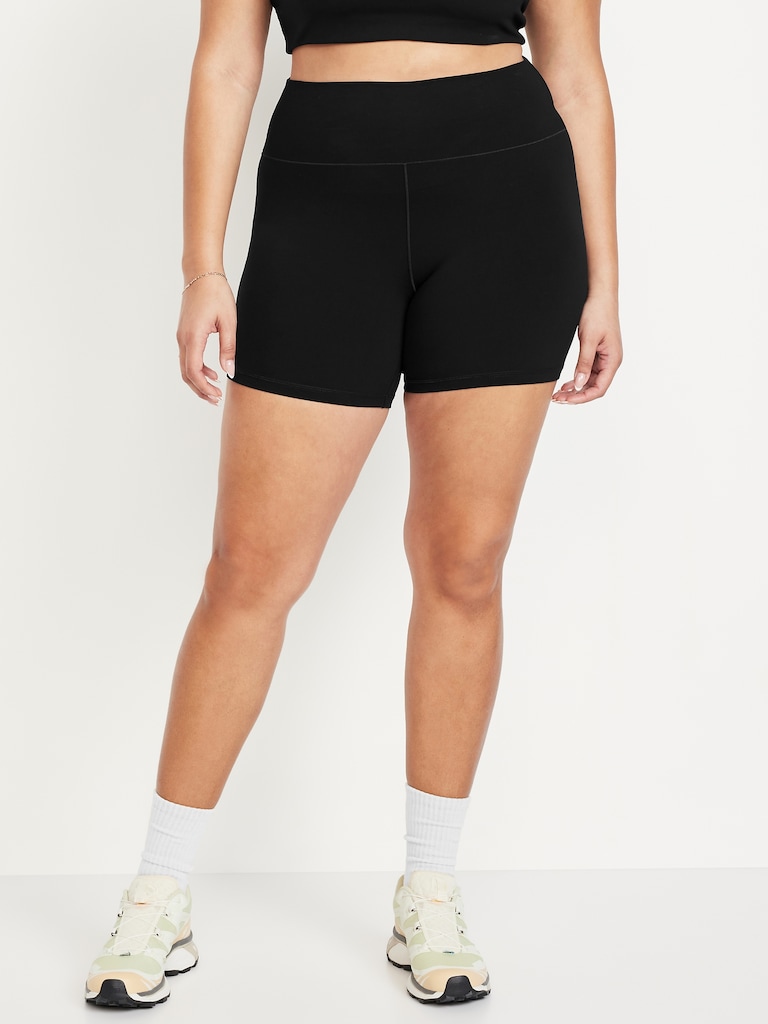 High-Waisted StudioSmooth Biker Shorts -- 6-inch inseam