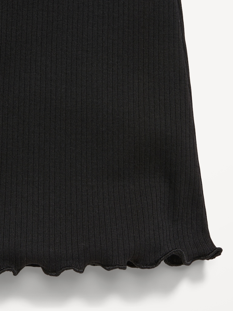 High-Waisted Ribbed Flared Leggings for Girls