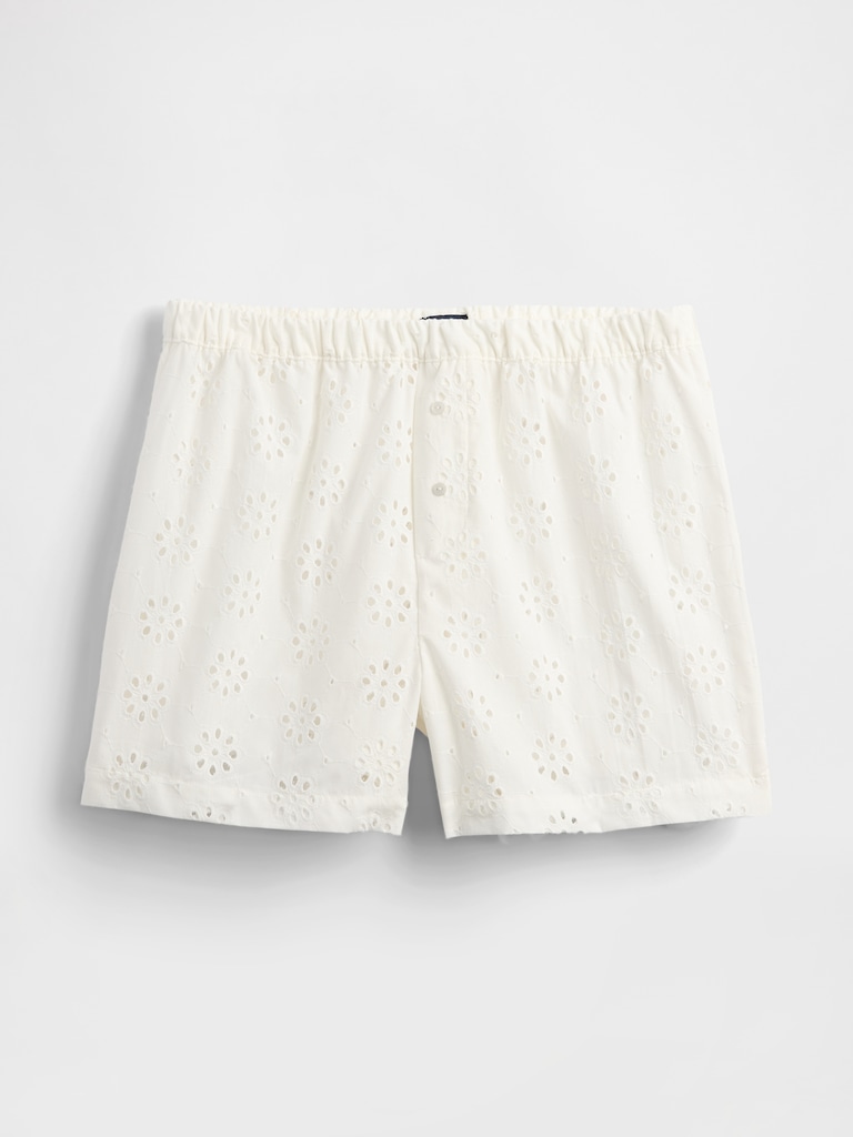 Eyelet Poplin PJ Boxer Shorts
