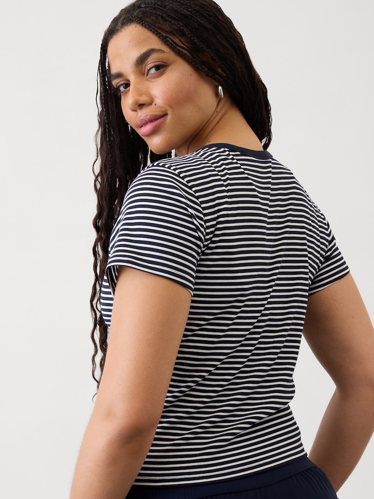 Signature Rib Crop Tee