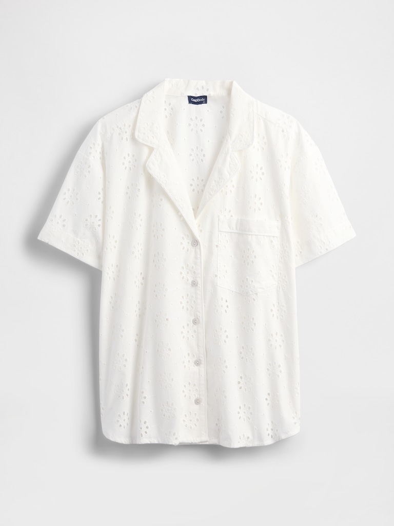 Eyelet Poplin PJ Shirt
