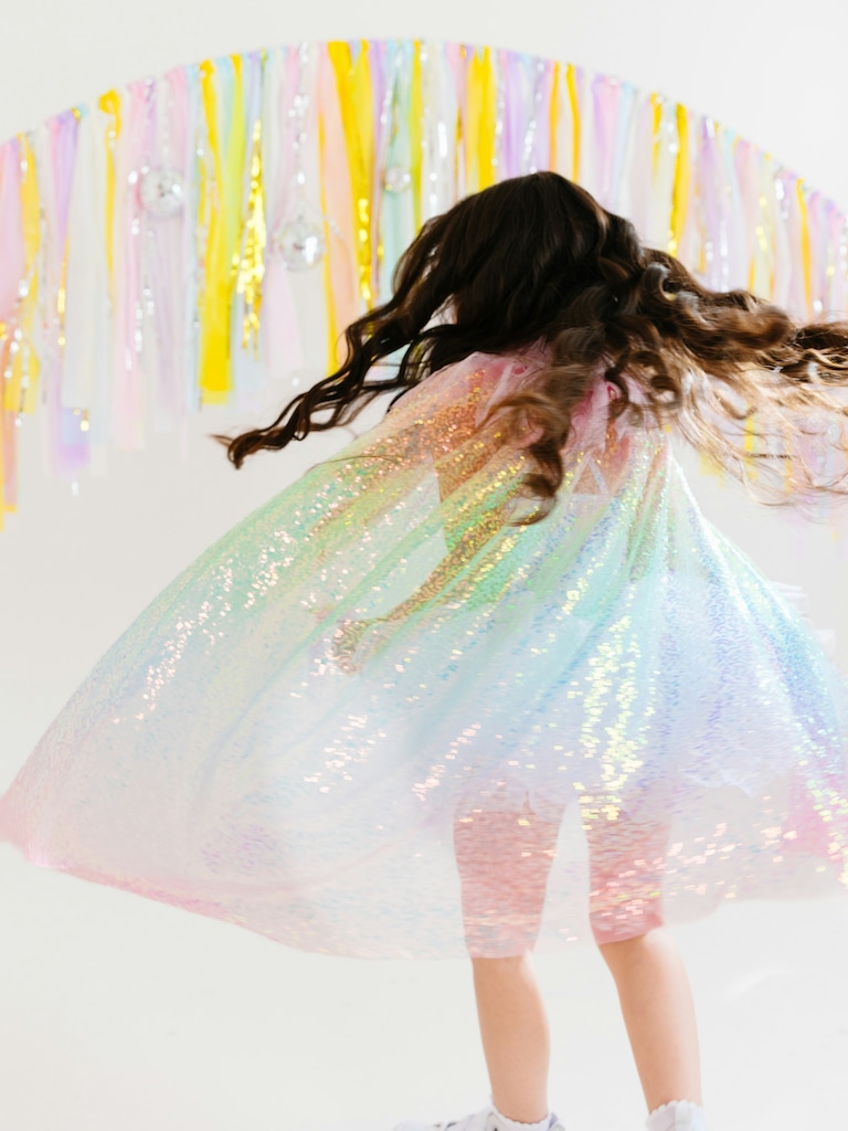 Sweet Wink Rainbow Sequin Cape