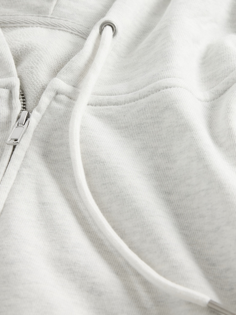 French Terry Oversized Zip Wedge Hoodie
