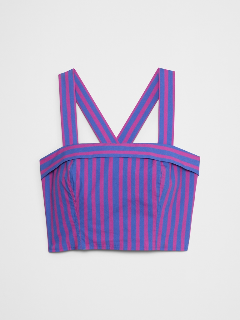 Cross-Back Cropped Top