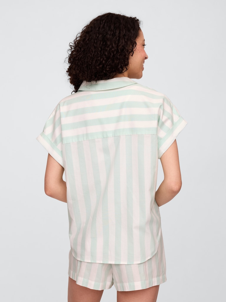 Relaxed Stripe Poplin PJ Shirt