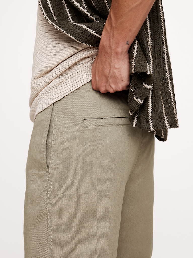 Italian Linen-Cotton Pull-On Pant