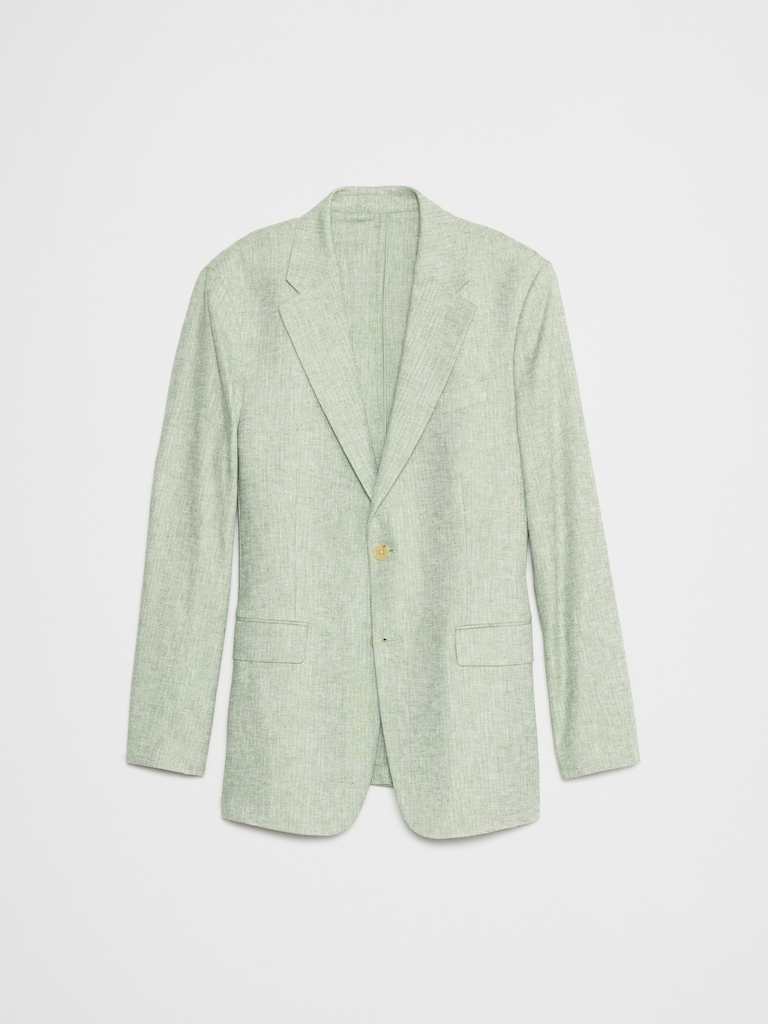 Tailored-Fit Linen-Blend Herringbone Suit Jacket