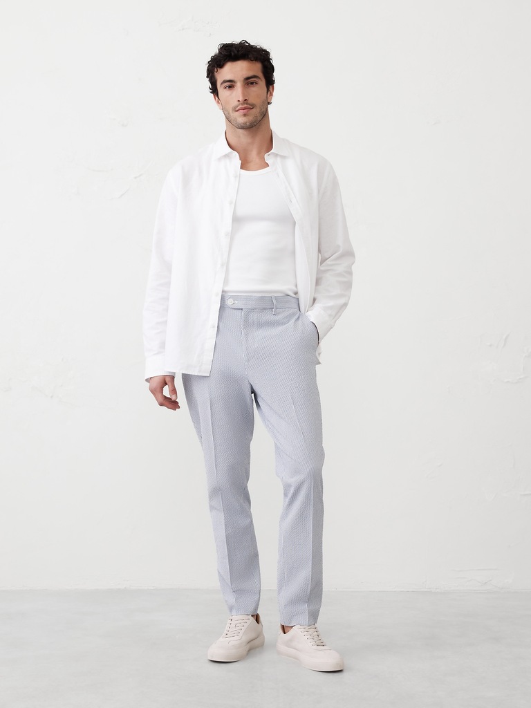 Tailored-Fit Seersucker Suit Trouser