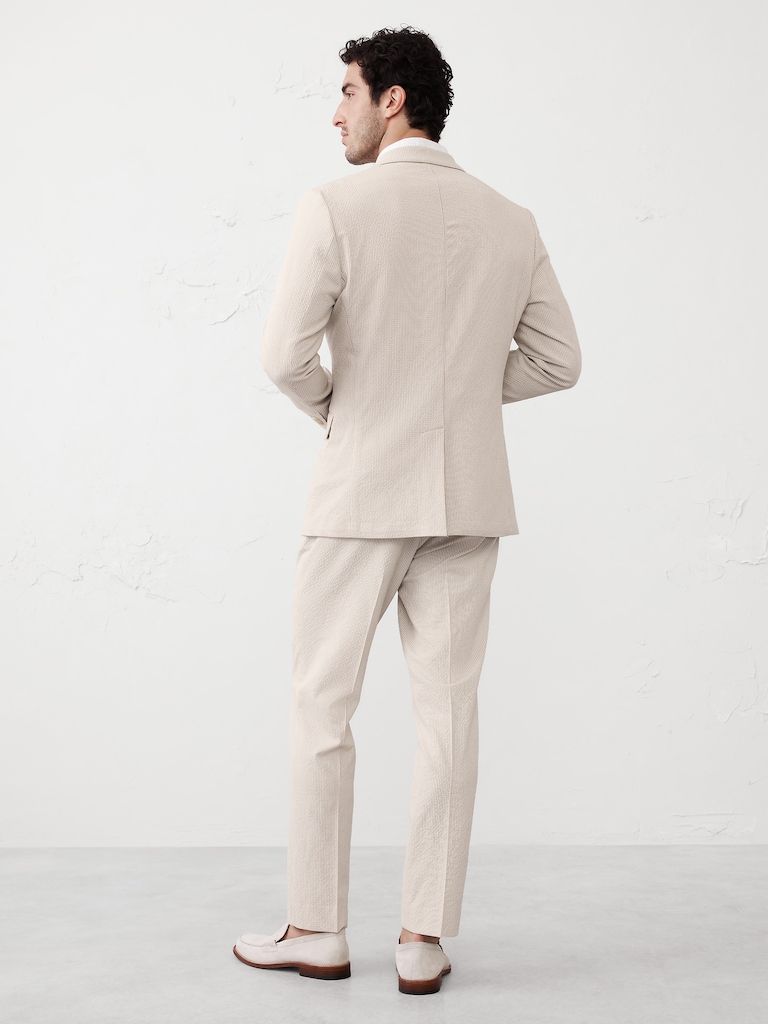Tailored-Fit Seersucker Suit Jacket