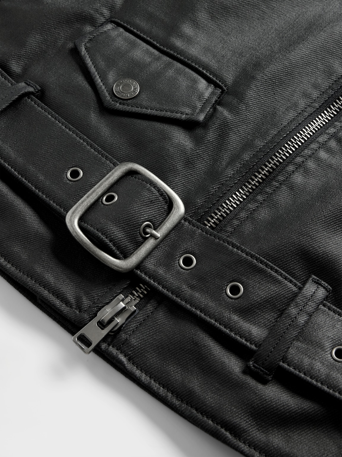 GapStudio Coated Denim Moto Jacket