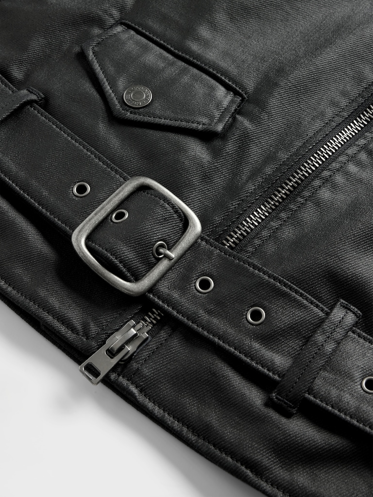 GapStudio Coated Denim Moto Jacket