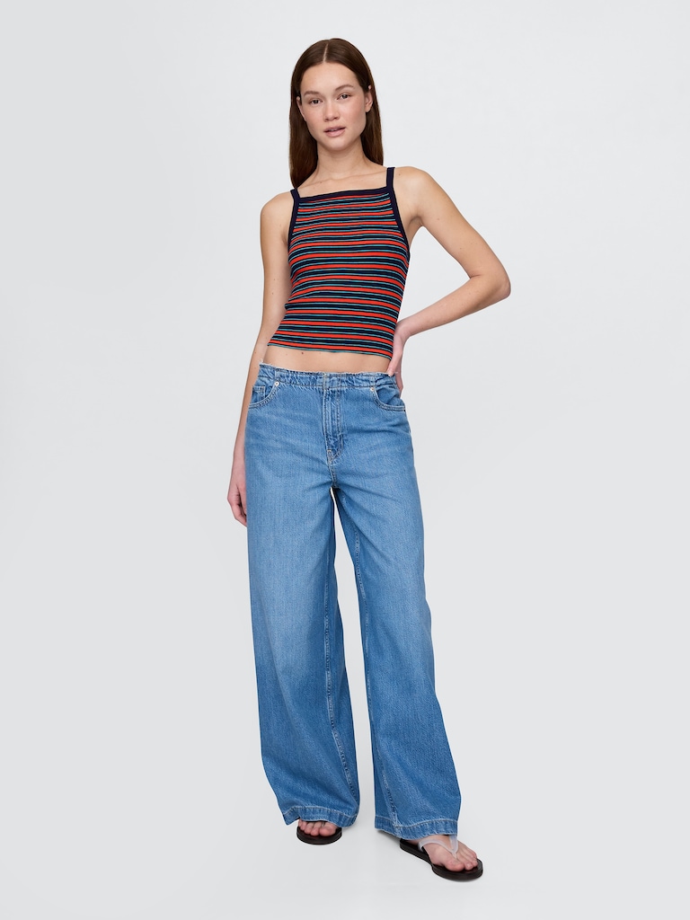 Modern Apron-Neck Crop Tank Top