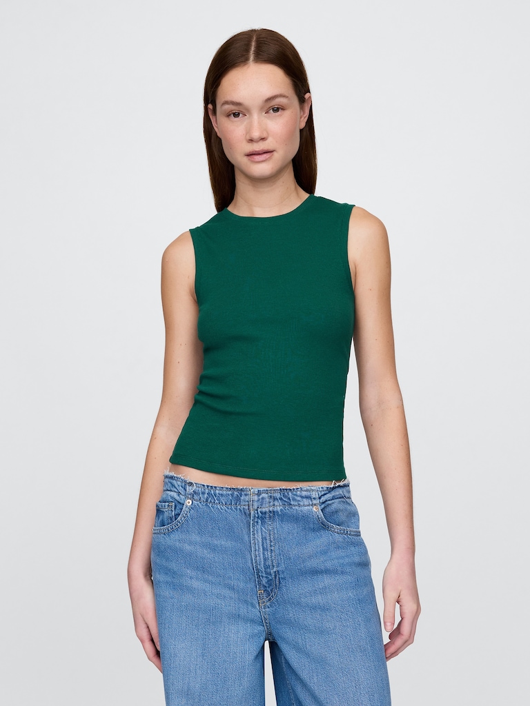 Modern Rib High-Neck Top