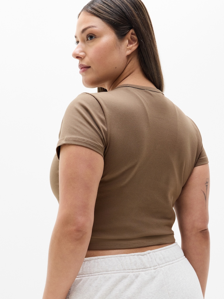 Signature Rib Crop Tee