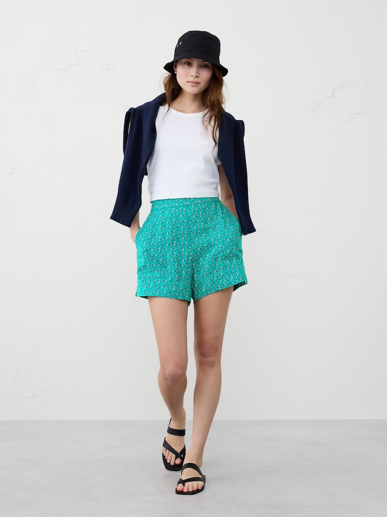 Linen-Blend Pull-On Short