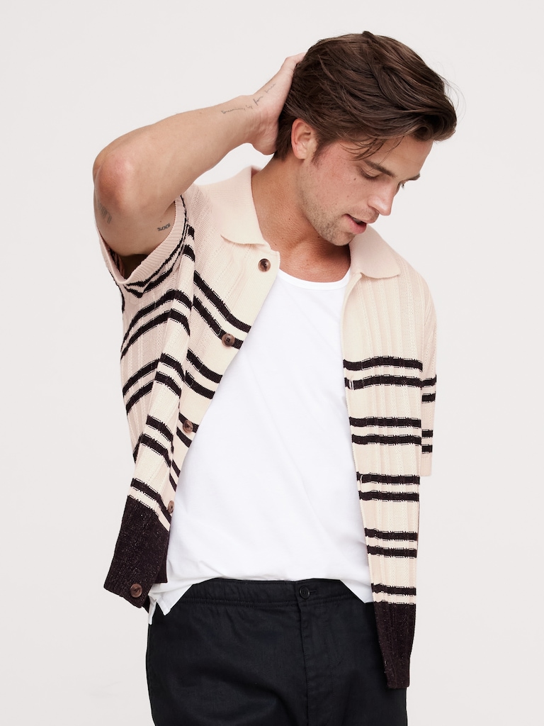 Cotton-Linen Resort Sweater Polo