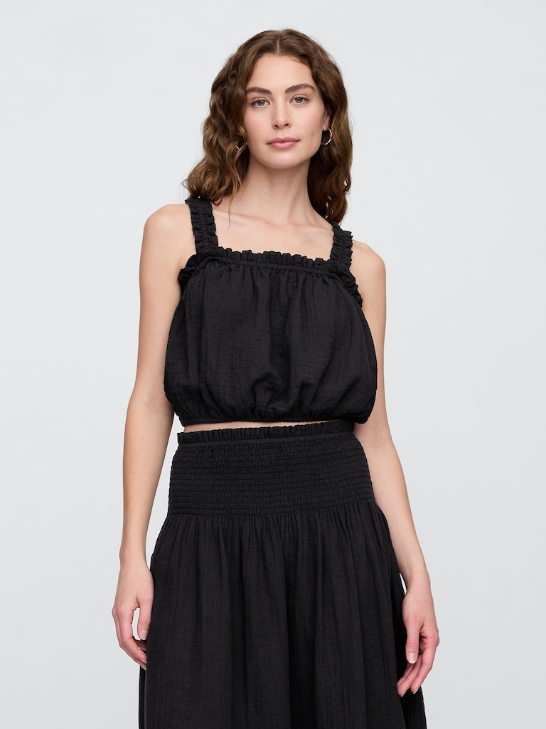 Gauze Bubble Tank Top