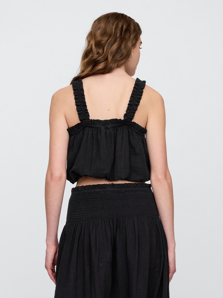 Gauze Bubble Tank Top