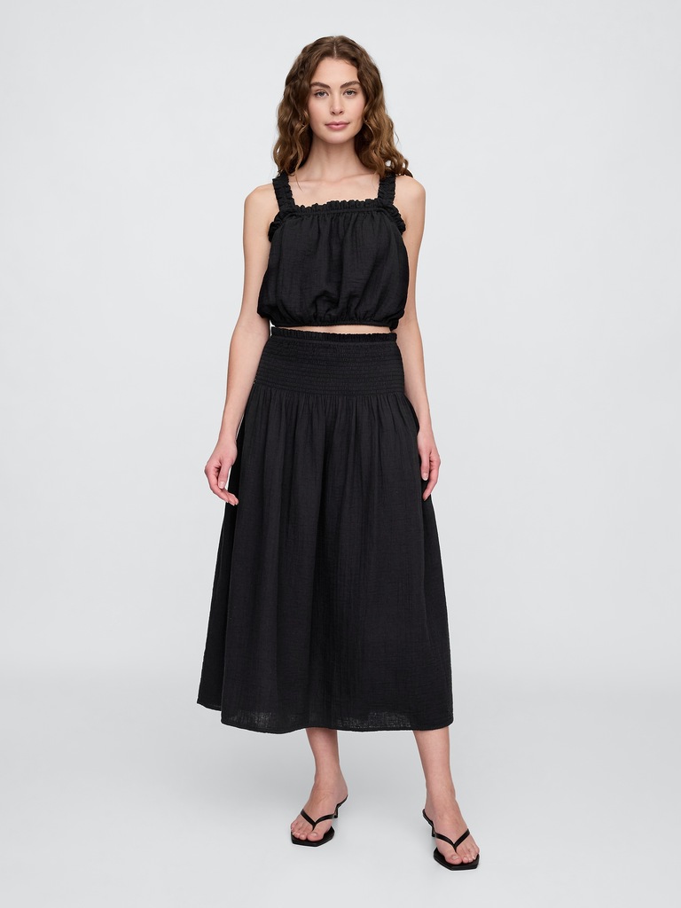 Gauze Bubble Tank Top