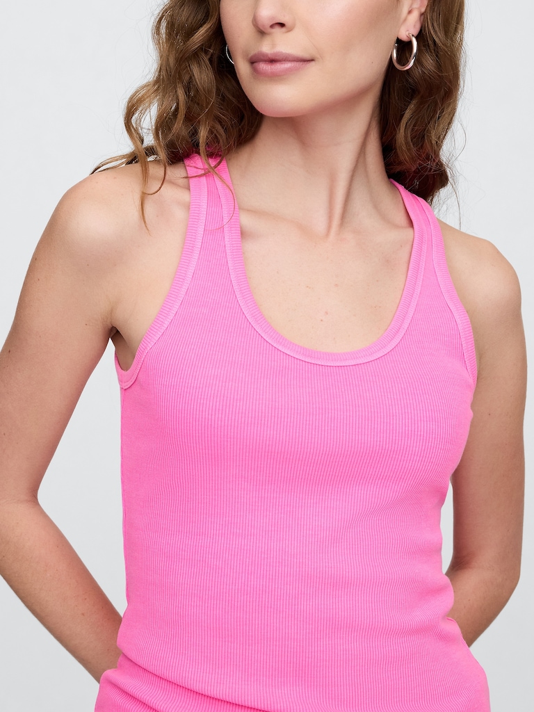 Ribbed Scoopneck Tank Top