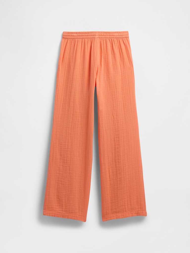 Kids Pull-On Wide-Leg Gauze Pants