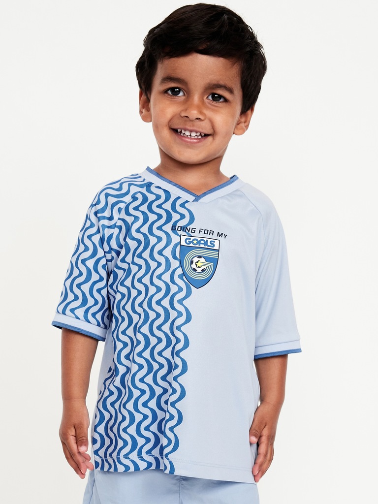 Oversized Graphic Jersey T-Shirt for Toddler Boys