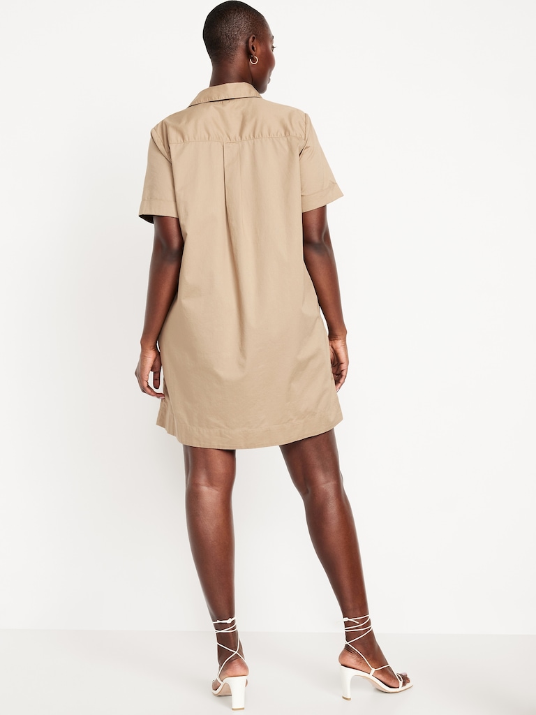 Button-Down Mini Shirt Dress