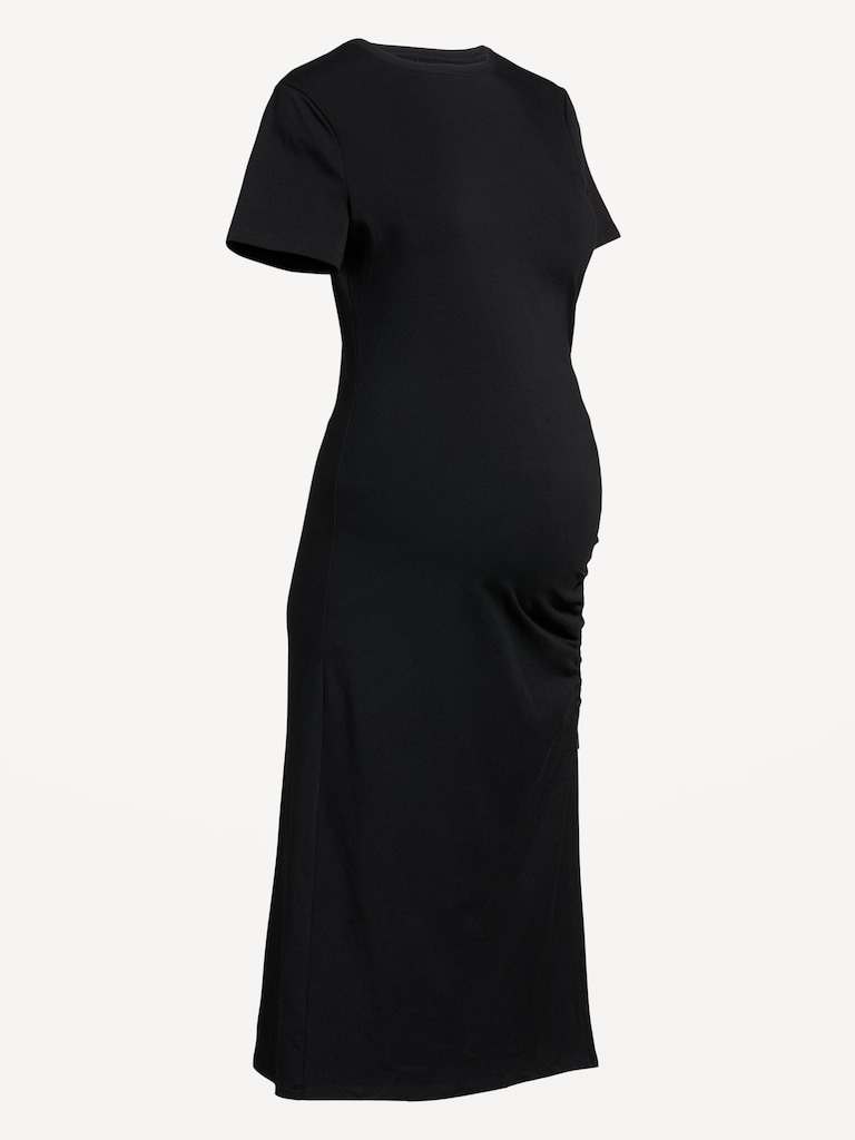 Robe froncée à manches courtes de maternité