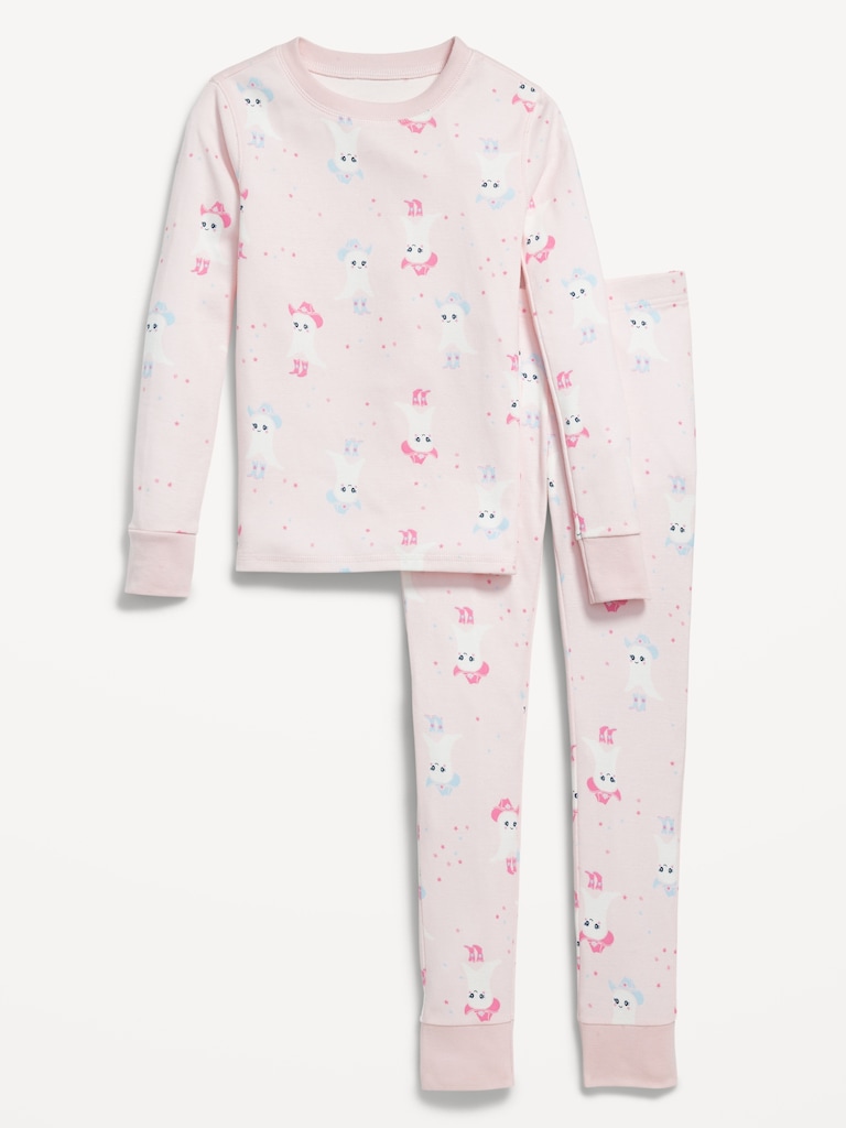Printed Snug-Fit Graphic Pajama Set for Girls