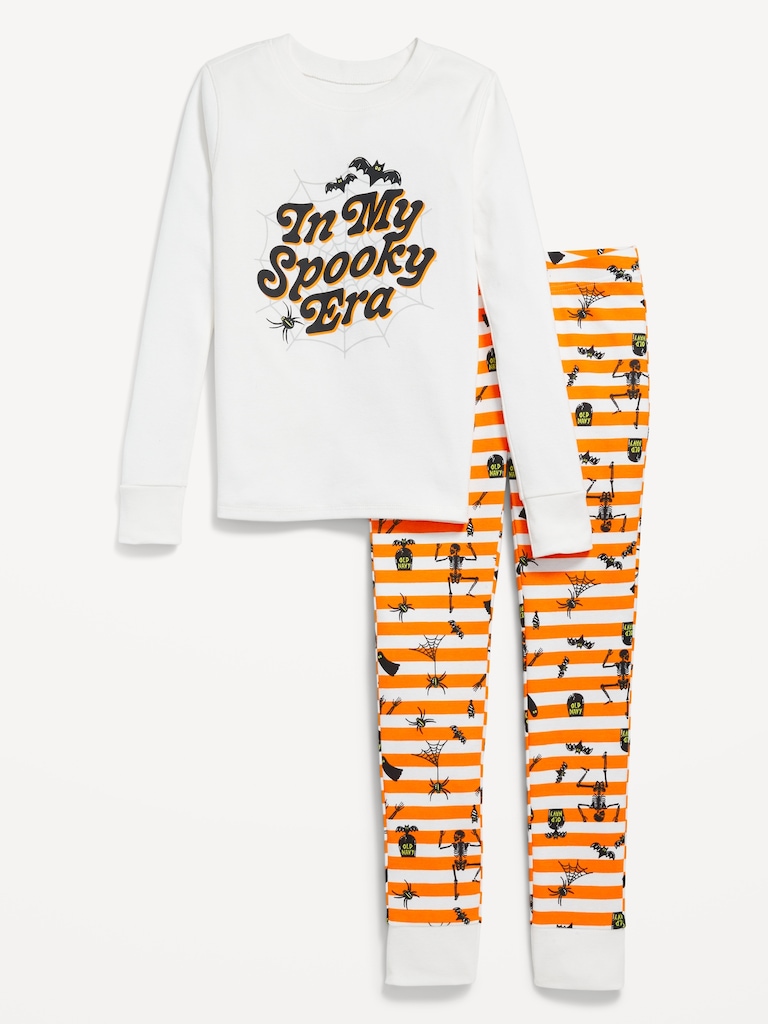 Gender-Neutral Snug-Fit Graphic Pajama Set for Kids