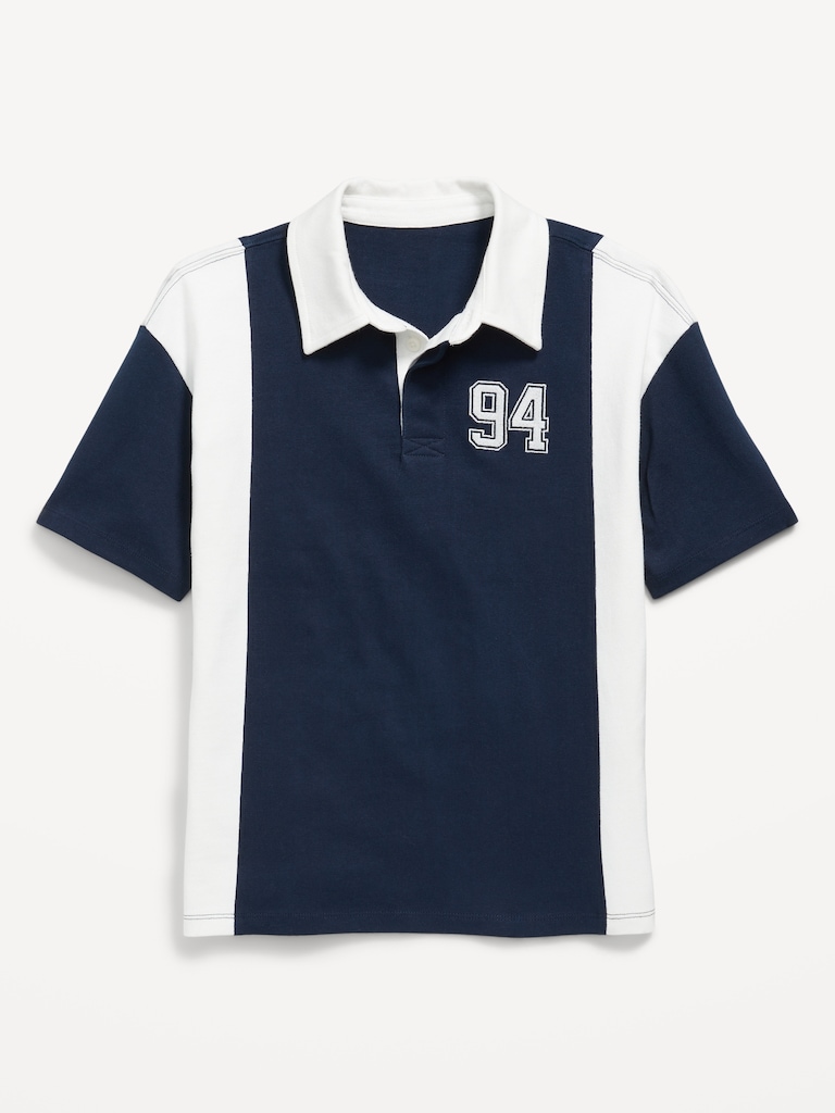 Color-Block Logo-Graphic Polo Shirt for Boys