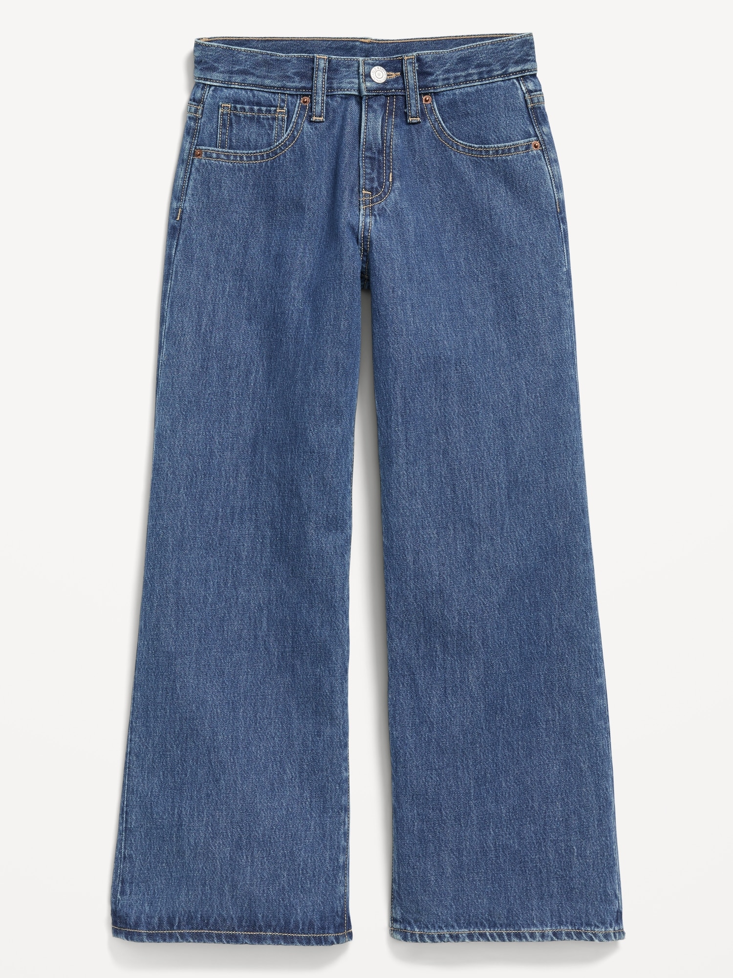 Jean Fille Taille élastique - Coupe Large, Confortable - Pour 6 à 16 Ans - Denim Stretch - 8