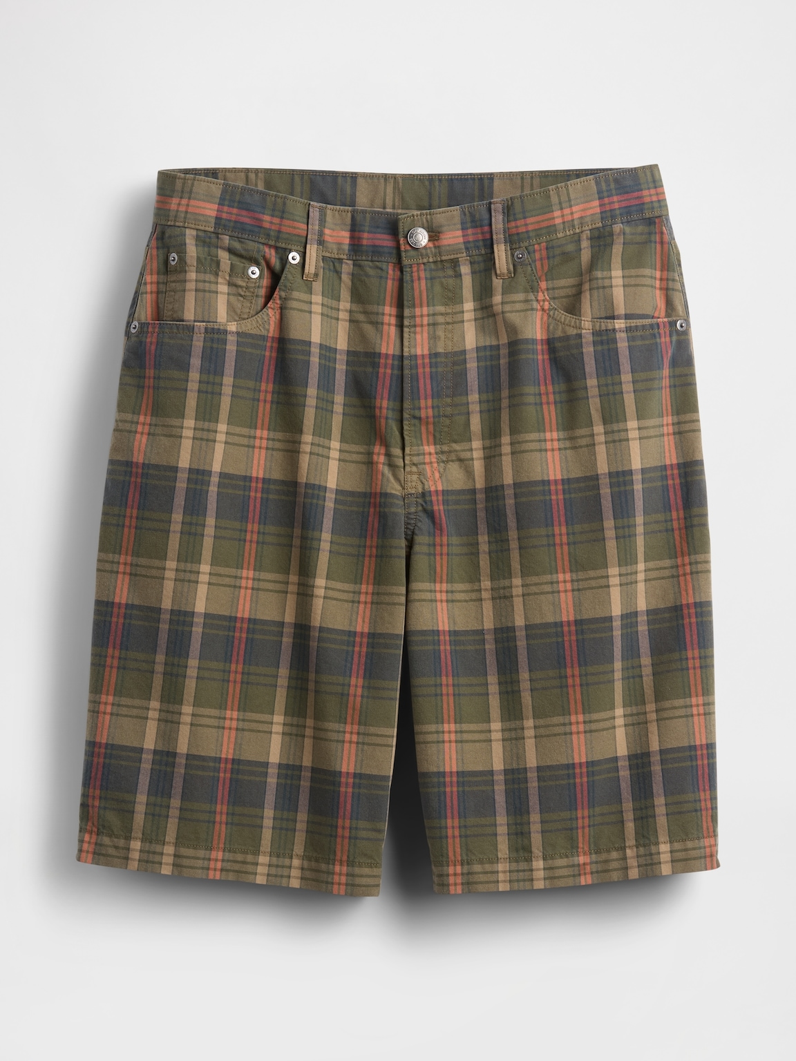 Relaxed Plaid Canvas Shorts