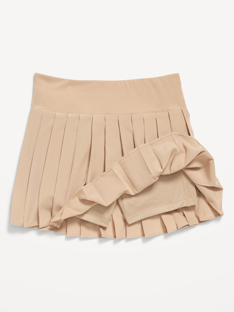 High-Waisted Pleated Performance Skort for Girls