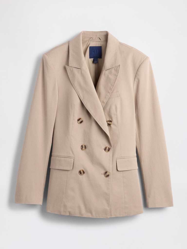 GapStudio Twill Double-Breasted Tailored Blazer