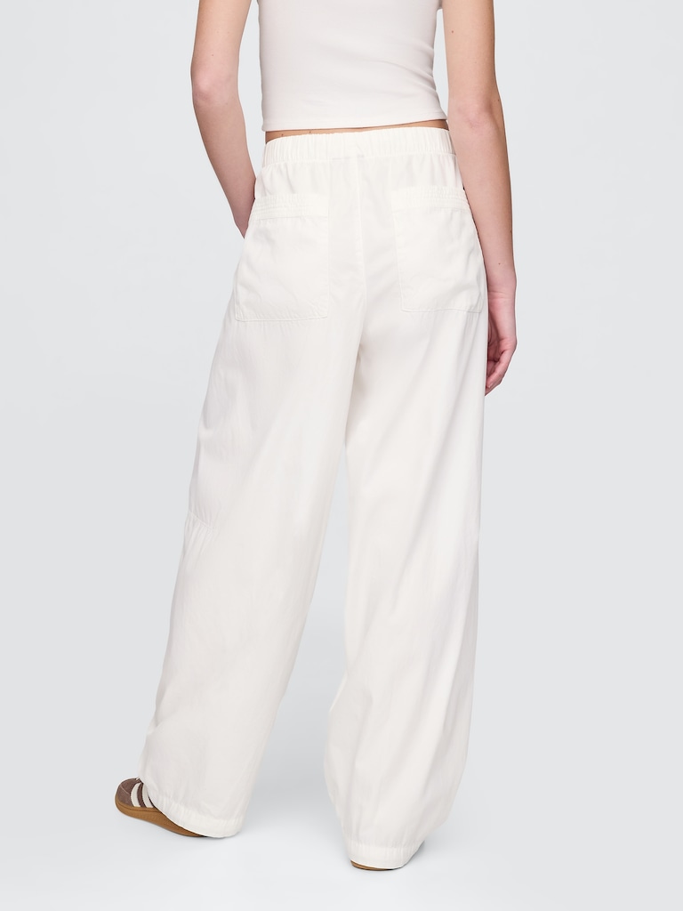 Mid Rise Barrel Parachute Pants